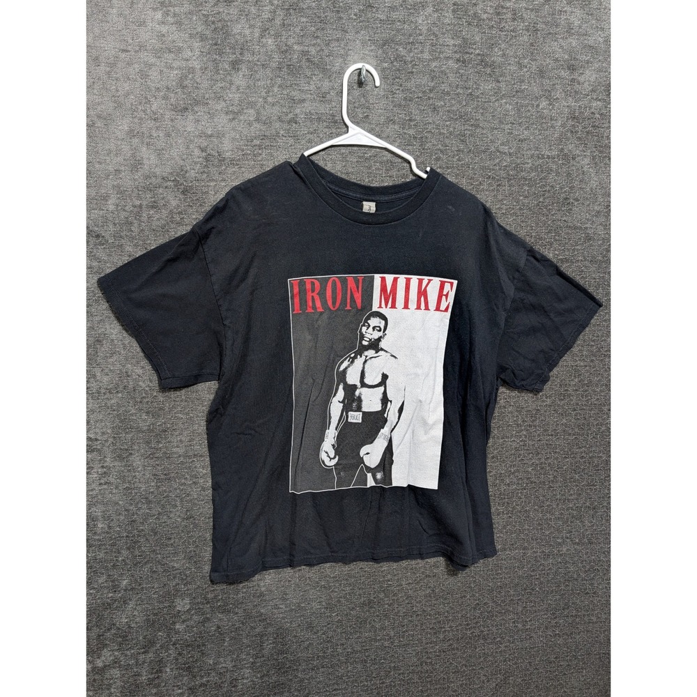 Gildan Iron Mike Tyson Boxing Graphic T-Shirt Black XL Mens Heavy Cotton Tee